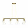 Designers Fountain Westin 60 Watt 4 Light Brushed Gold Pendant with Clear Glass Shade 95738-BG